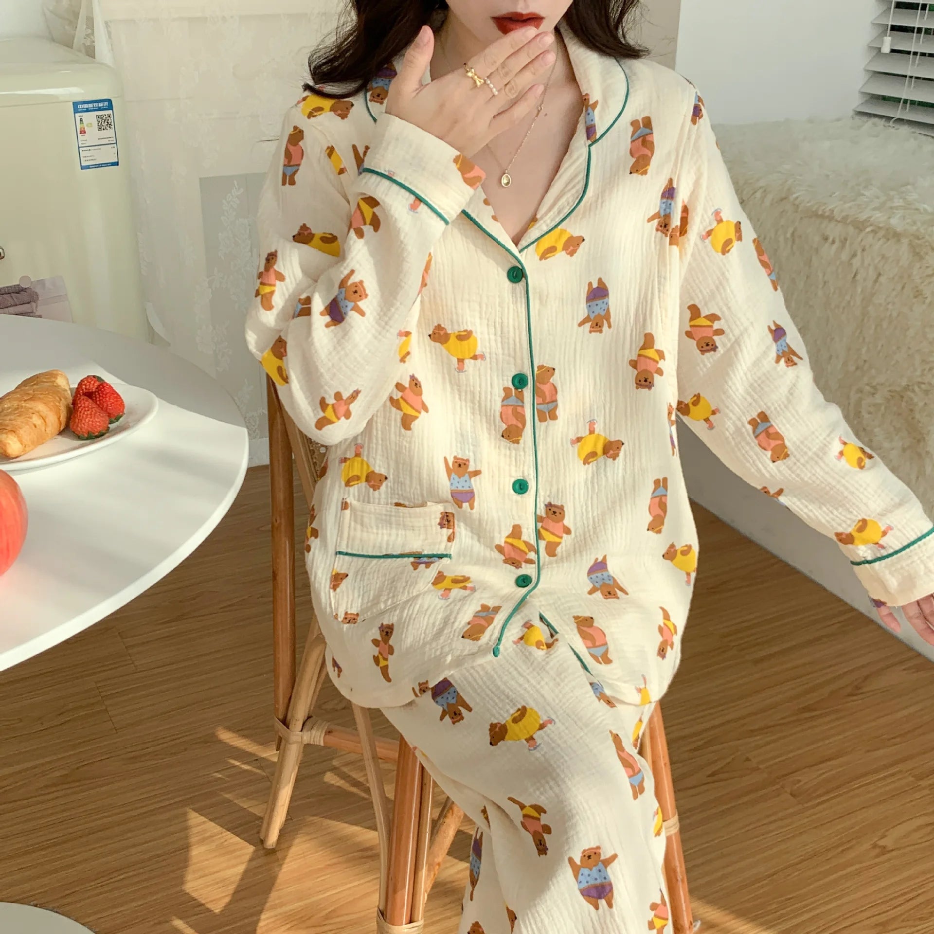 Women's Cotton Pajama Set Hypoallergenic Sleepwear Pajamas Set