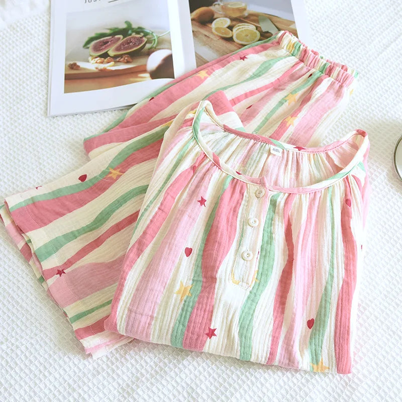 Striped Cotton Pajamas for Women Feel the Softness Pajamas Set