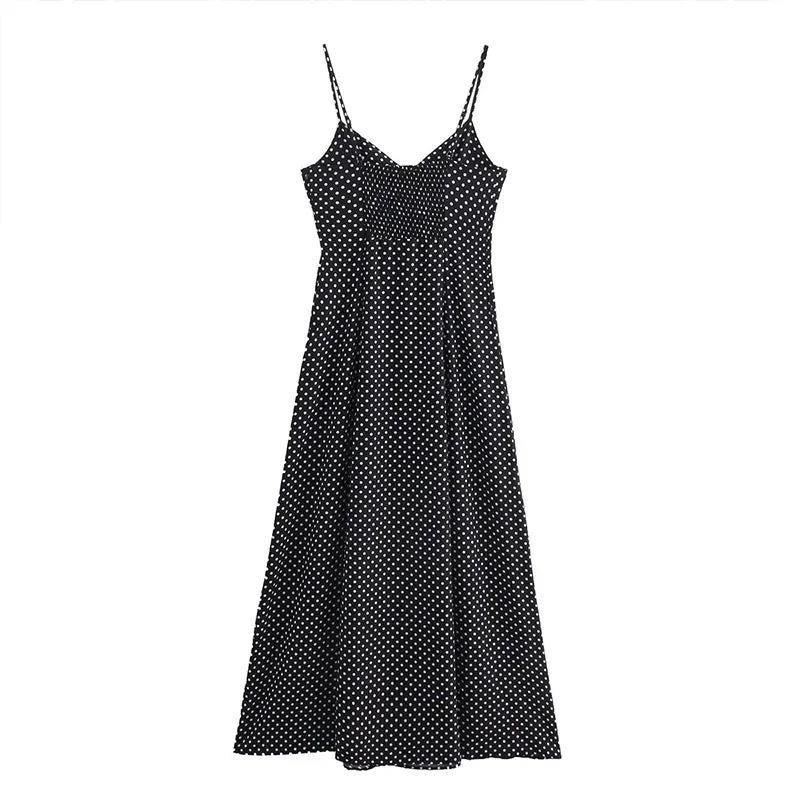 Casual Polka Dot Spring Maxi Dress – Women Flawless Style Cami