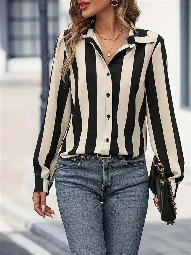 Long Sleeve Striped Shirt for Women Casual Shirts