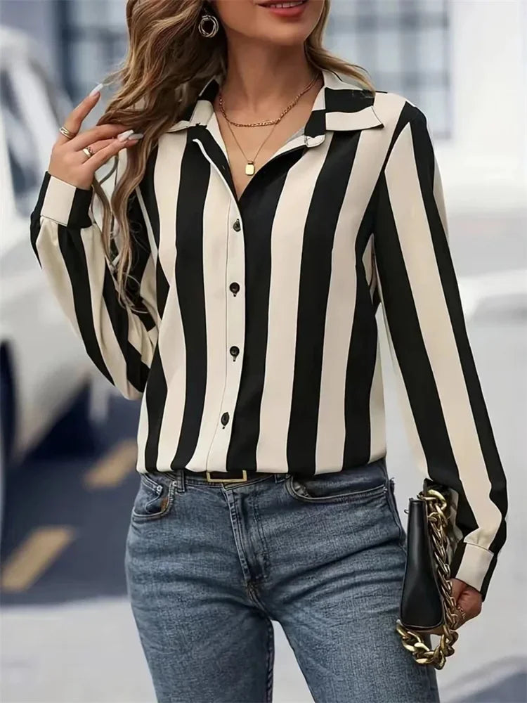 Long Sleeve Striped Shirt for Women Casual Shirts