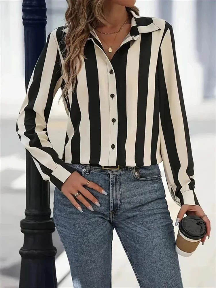 Long Sleeve Striped Shirt for Women Casual Shirts