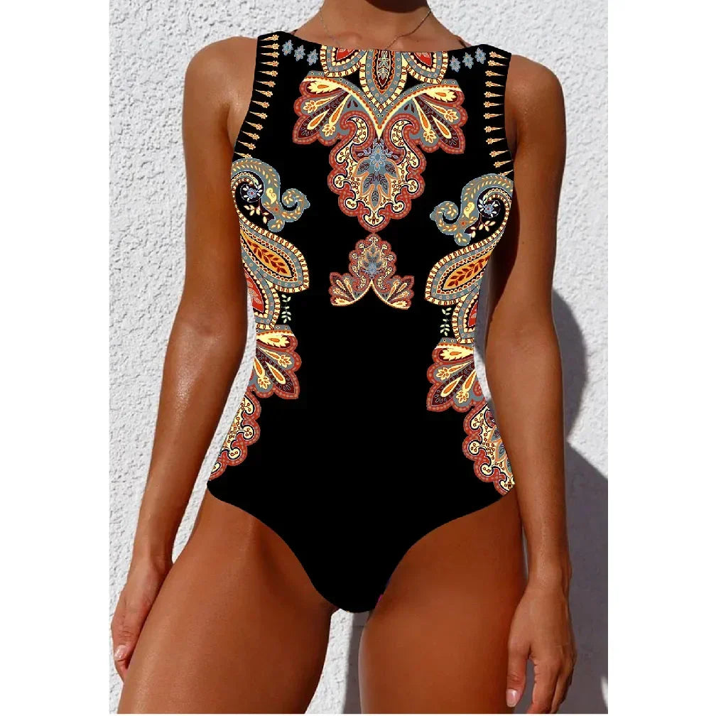 Exotic Bird Pattern One Piece Swimsuit for Women Swimsuits