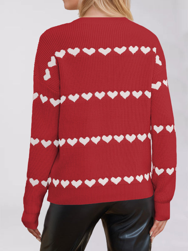 Casual Heart Pattern Sweater Jumper – Love in Style Sweaters