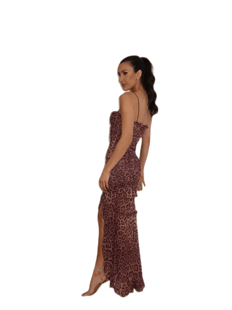 Cocktail Essential Leopard High-Low Maxi Dress Midi Dresses