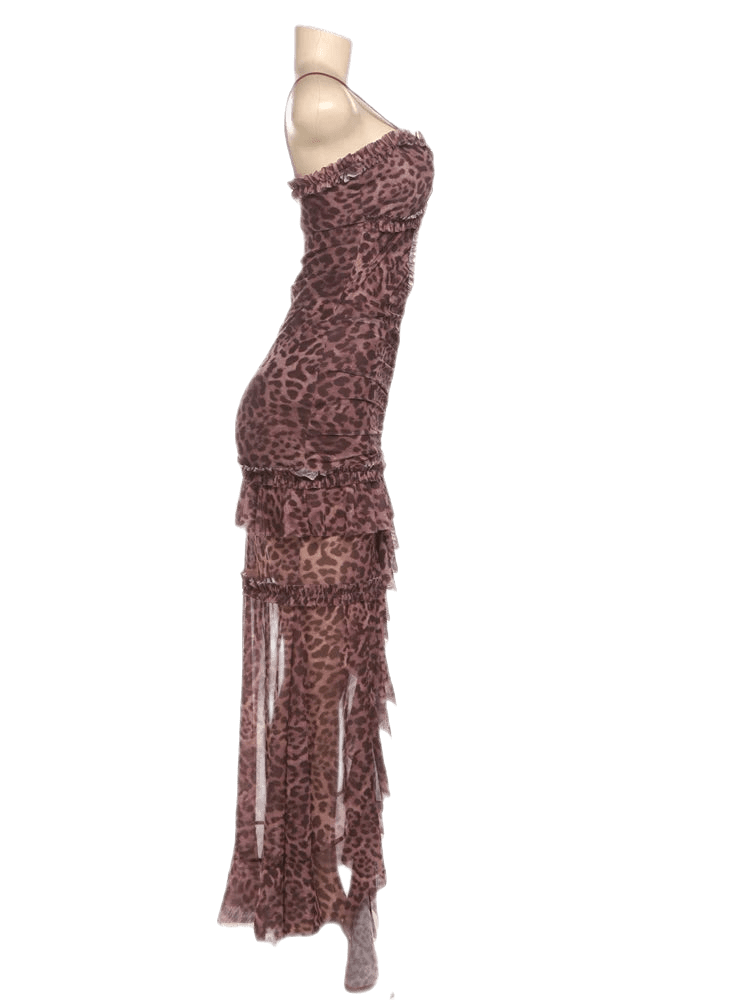 Cocktail Essential Leopard High-Low Maxi Dress Midi Dresses