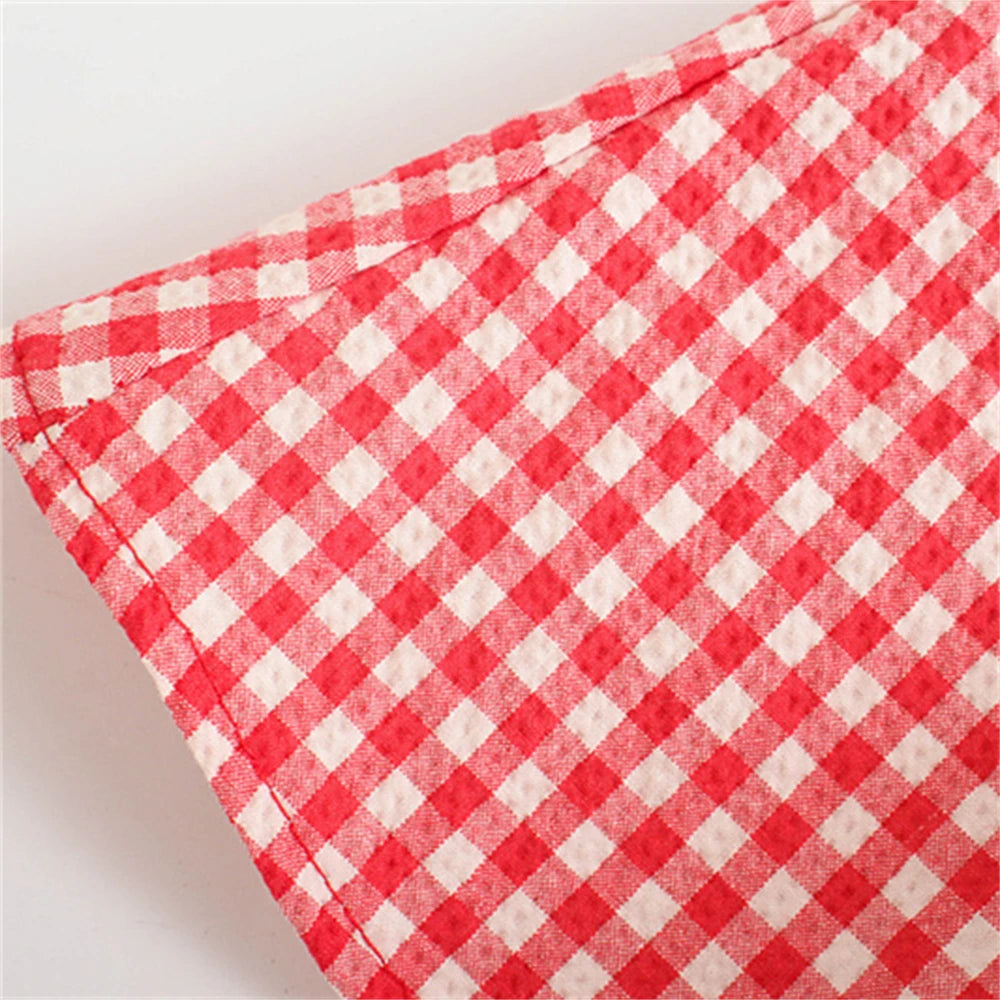 Trendy Red Gingham Cami Top Cami Tops