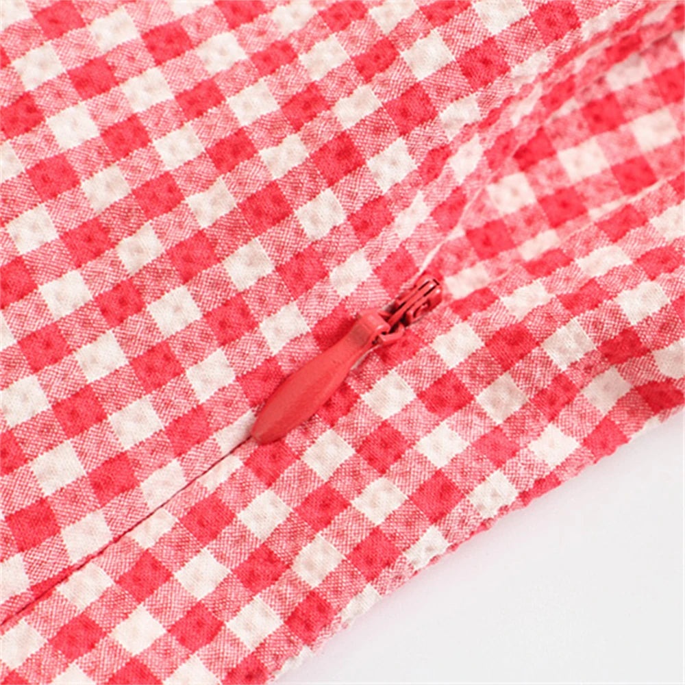 Trendy Red Gingham Cami Top Cami Tops