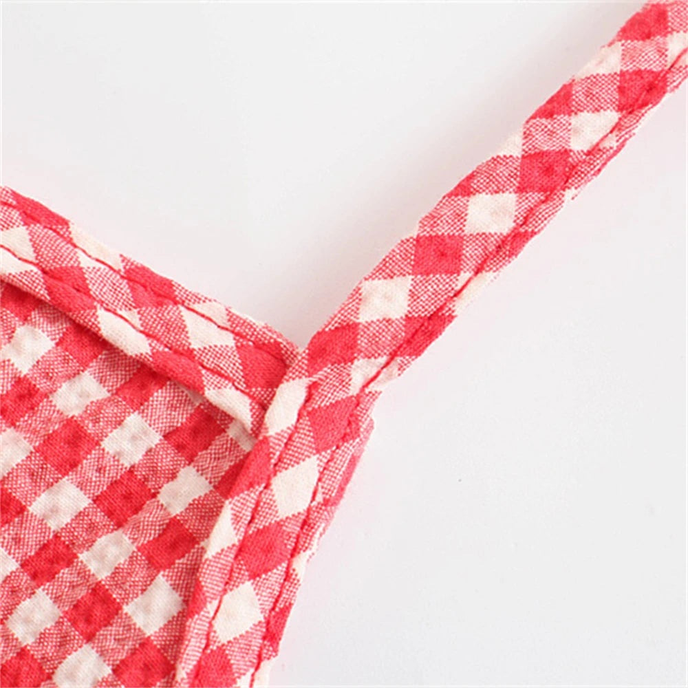 Trendy Red Gingham Cami Top Cami Tops