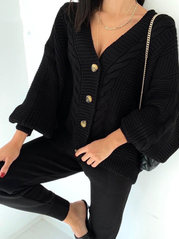 Lounge Knit Cardigan and Pencil Pants for Women Lounge Set