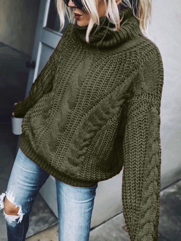 Casual Knitwear Mohair Turtleneck Sweater for Women Sweaters