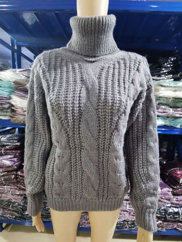 Casual Knitwear Mohair Turtleneck Sweater for Women Sweaters