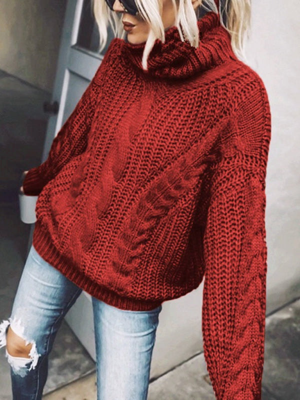 Casual Knitwear Mohair Turtleneck Sweater for Women Sweaters