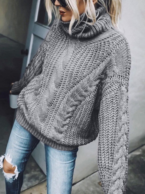 Casual Knitwear Mohair Turtleneck Sweater for Women Sweaters