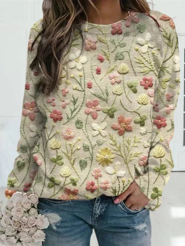 Multi-Color Knit Jumpers Artistic Print Sweaters for Everyday