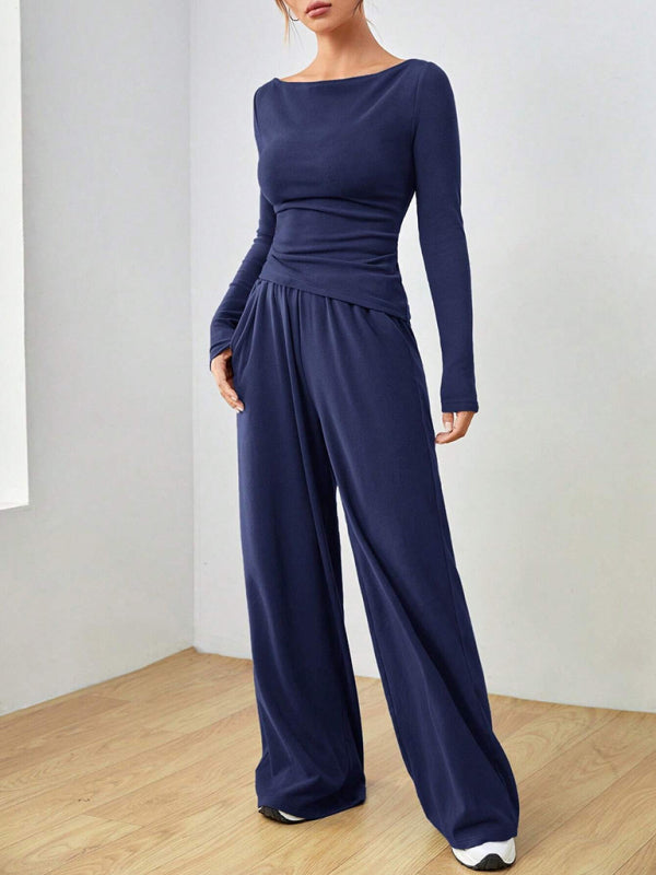 Casual Wide Leg Pants Two-Piece Set for Women Matching Sets