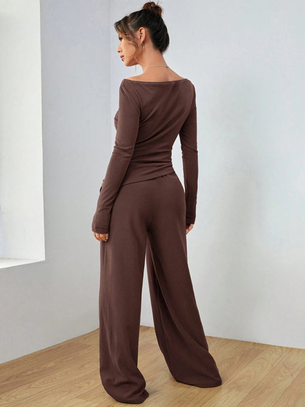 Casual Wide Leg Pants Two-Piece Set for Women Matching Sets