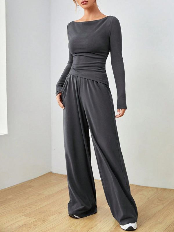 Casual Wide Leg Pants Two-Piece Set for Women Matching Sets