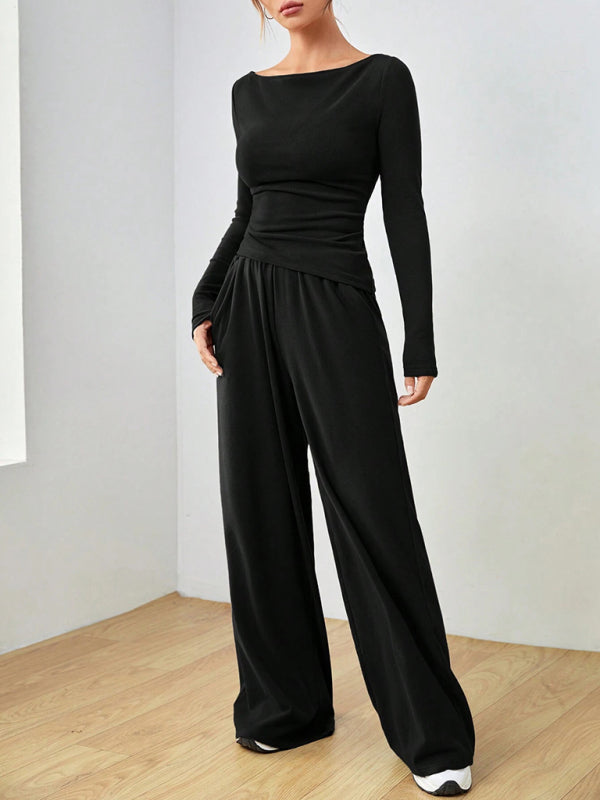 Casual Wide Leg Pants Two-Piece Set for Women Matching Sets