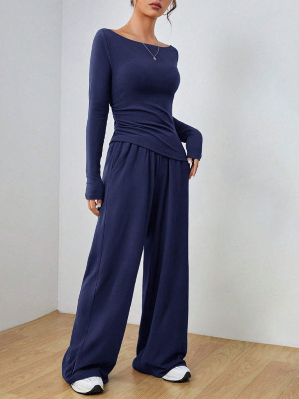 Casual Wide Leg Pants Two-Piece Set for Women Matching Sets