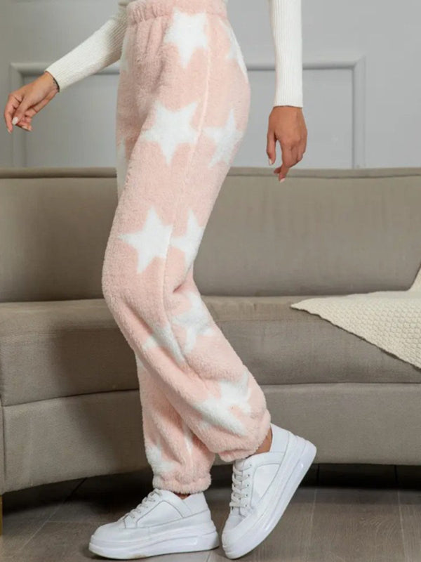 Teddy Bear Fleece Loungewear Pants Pencil Pants