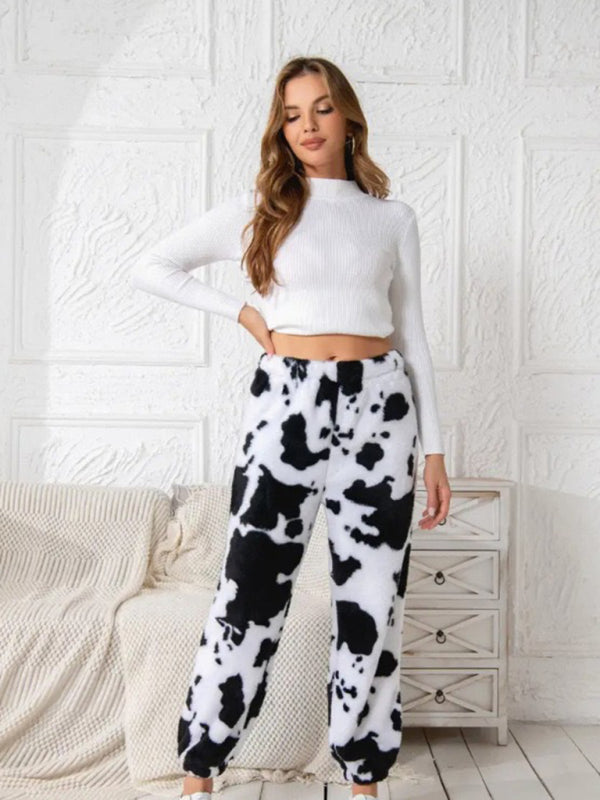 Teddy Bear Fleece Loungewear Pants Pencil Pants