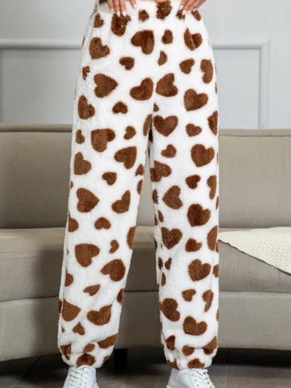 Teddy Bear Fleece Loungewear Pants Pencil Pants