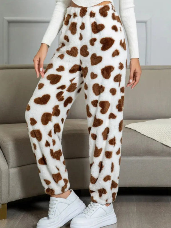 Teddy Bear Fleece Loungewear Pants Pencil Pants