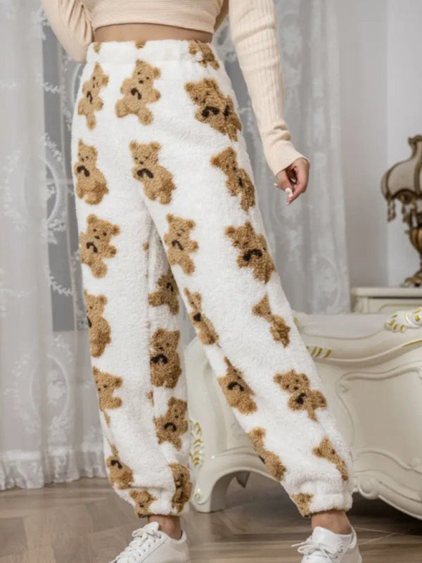 Teddy Bear Fleece Loungewear Pants Pencil Pants