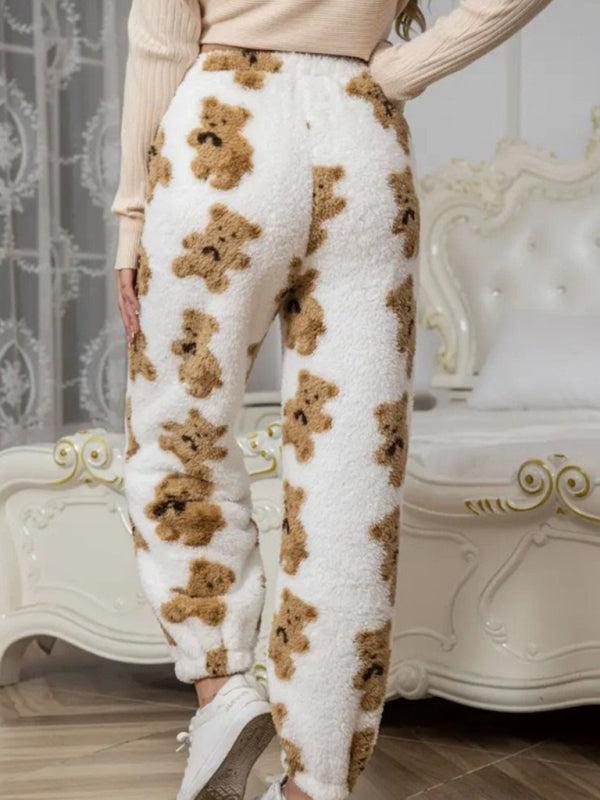 Teddy Bear Fleece Loungewear Pants Pencil Pants