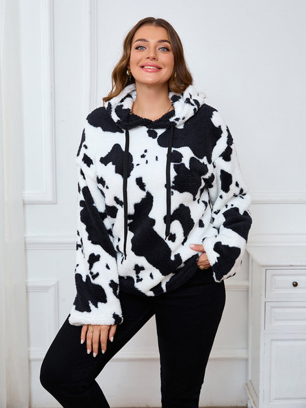 Women's Plus Size Plush Teddy Bear Fleece Hoodie Casual Hoodies