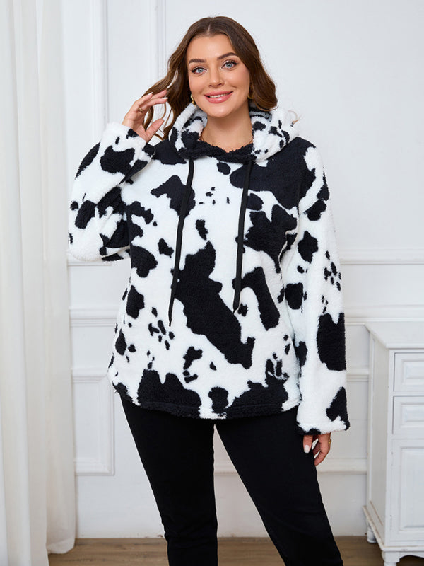 Women's Plus Size Plush Teddy Bear Fleece Hoodie Casual Hoodies