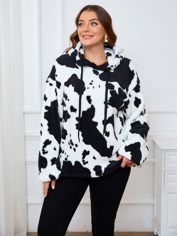 Women's Plus Size Plush Teddy Bear Fleece Hoodie Casual Hoodies