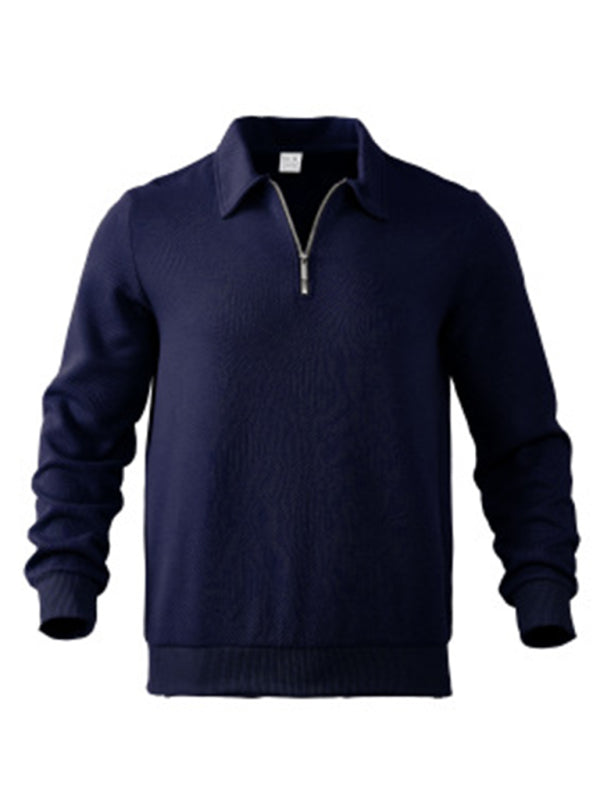 Men's Textured Chevron Zip-Up Pullover Sweatshirts