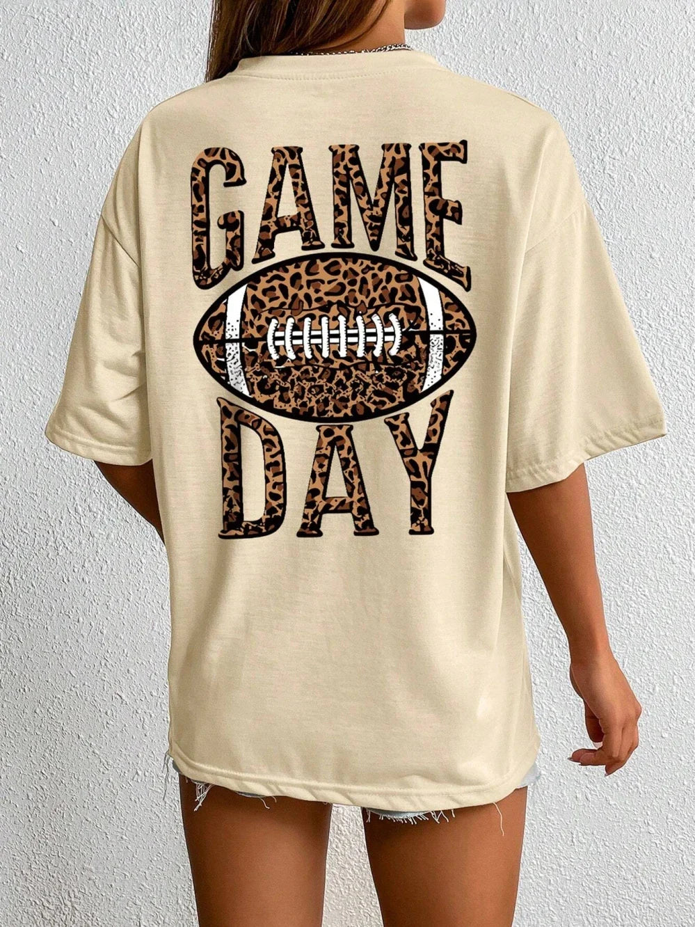 Leopard Game Day Oversized Cotton T-Shirt	