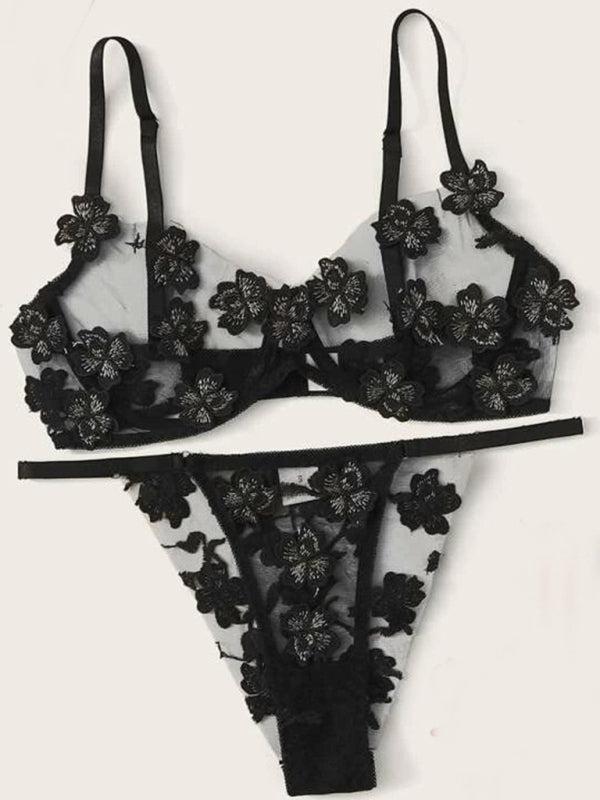 Floral Lace Intimate Lingerie Set for Special Evenings Lingeries