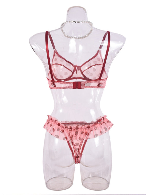 Frilly Cherry Lingerie Set for Romantic Nights Lingerie