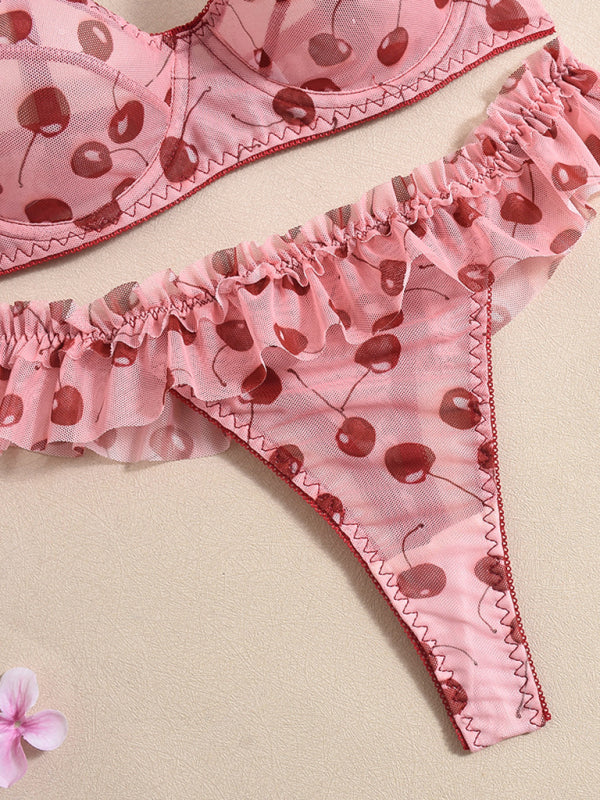 Frilly Cherry Lingerie Set for Romantic Nights Lingerie