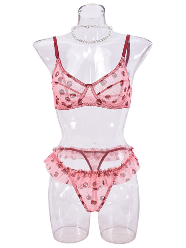 Frilly Cherry Lingerie Set for Romantic Nights Lingerie