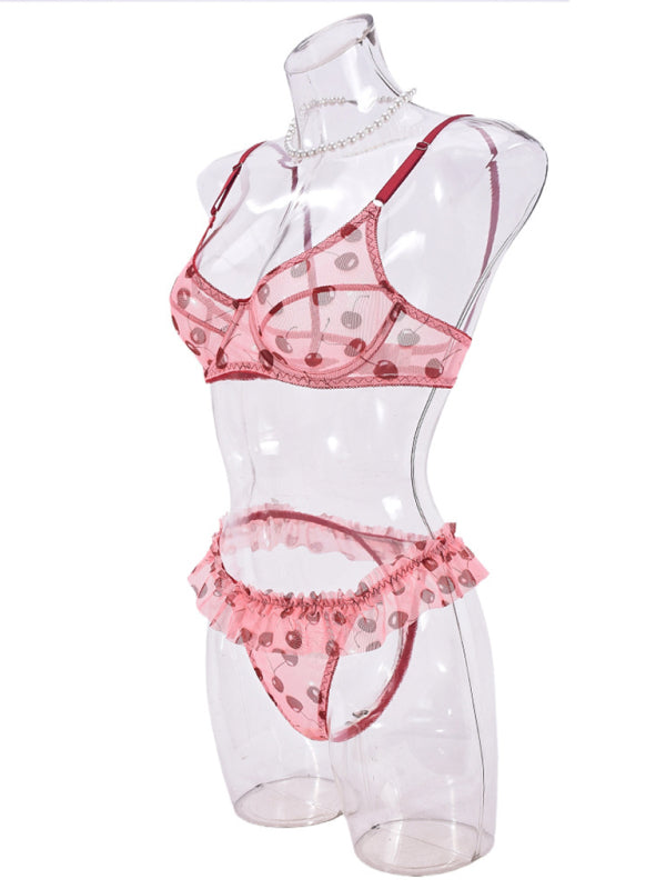 Frilly Cherry Lingerie Set for Romantic Nights Lingerie