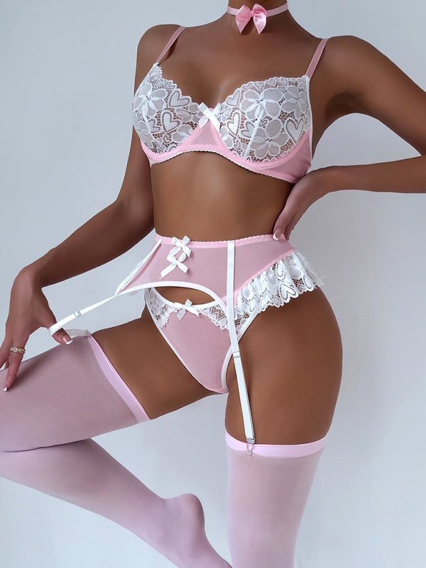 Boudoir Essentials Sexy Lingerie Set with Garters Lingerie