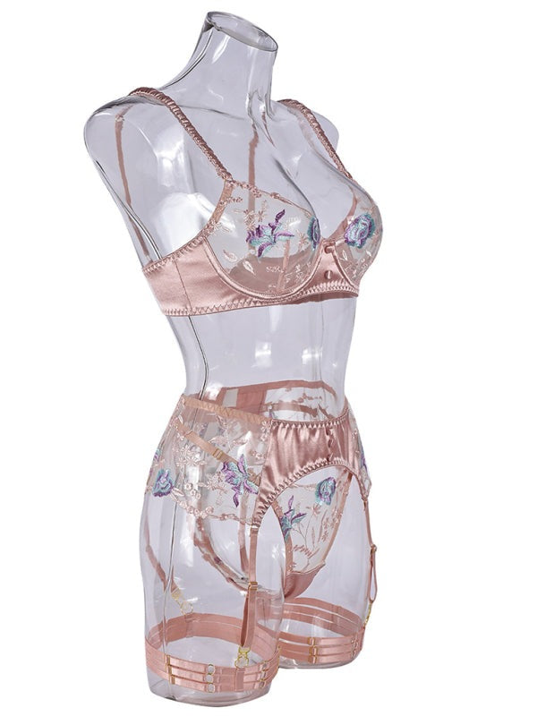 Elegant Bridal Silk Lingerie with Garters Lingerie