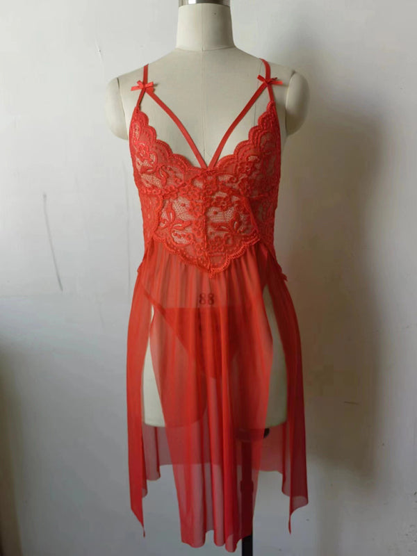 Lace Chemise & T-String Thong for Intimate Evenings Lingerie