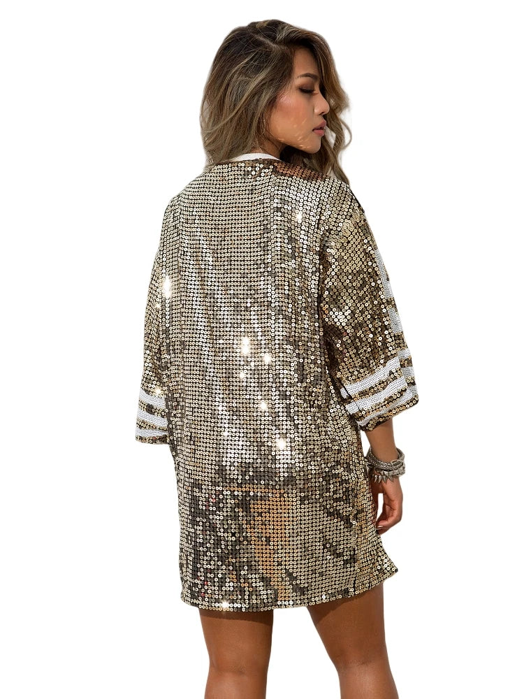 Sparkle on Game Day Sequined Sports Dress Sporty Outfits