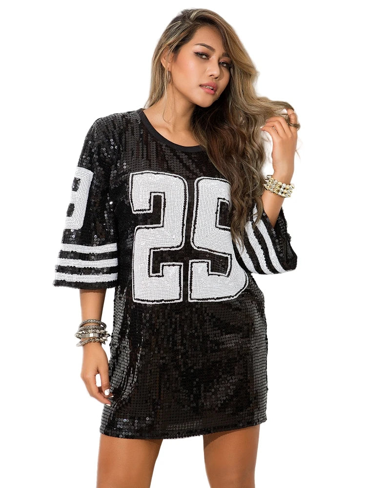 Sparkle on Game Day Sequined Sports Dress Sporty Outfits