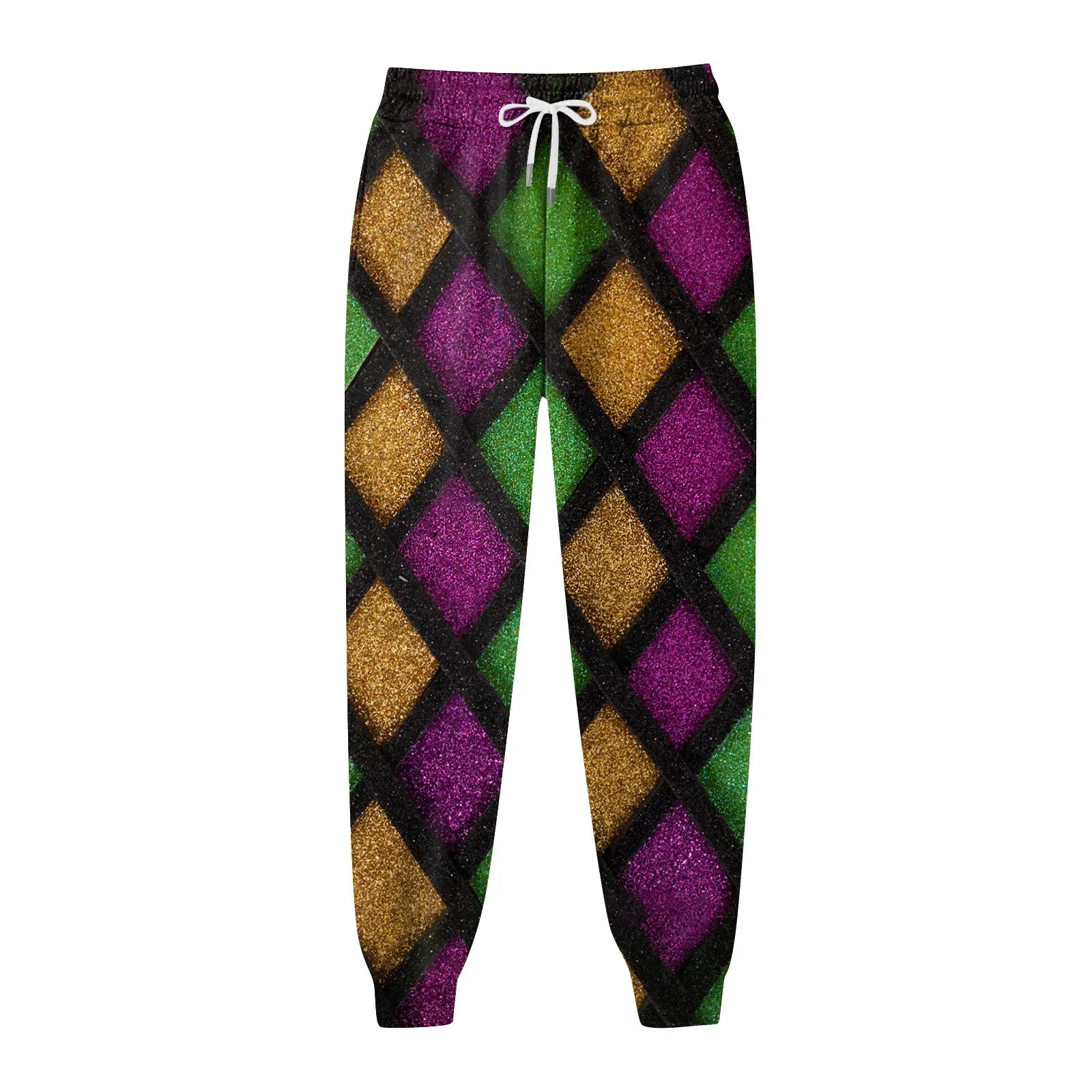 Women's Festive Mardi Gras Joggers for Festival Wear Pants