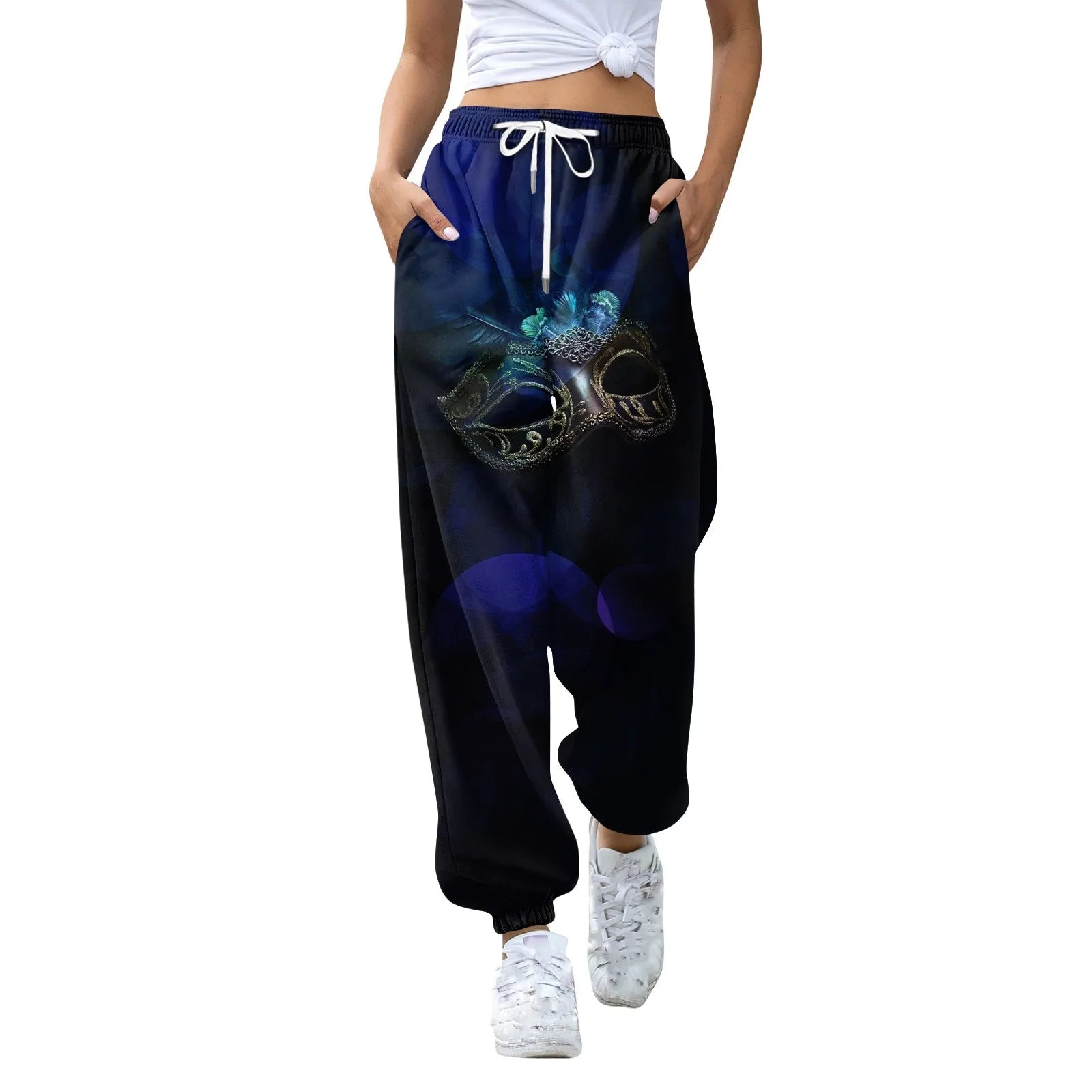 Women's Festive Mardi Gras Joggers for Festival Wear Pants