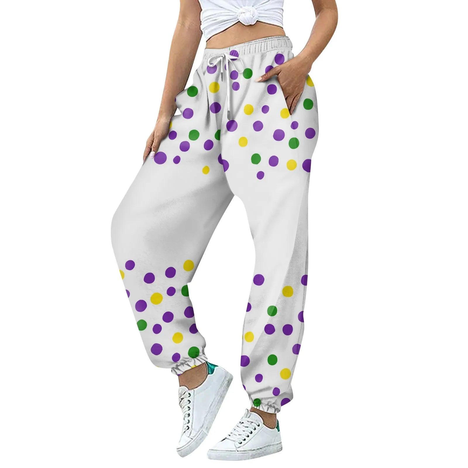 Women's Festive Mardi Gras Joggers for Festival Wear Pants