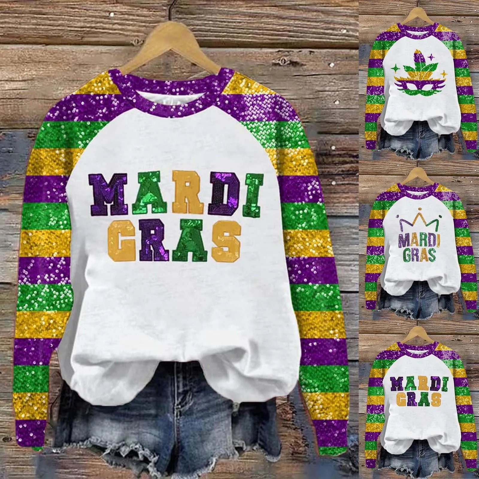 Mardi Gras Women's Pullover T-Shirt Pullovers