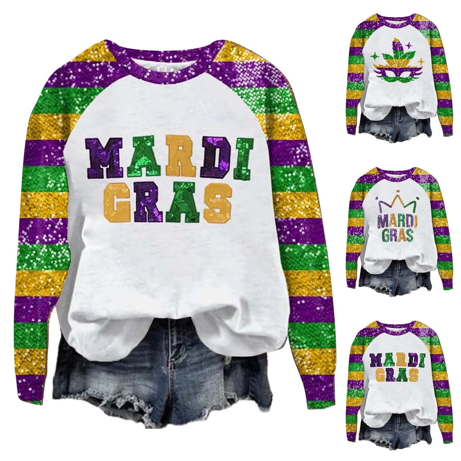 Mardi Gras Women's Pullover T-Shirt Pullovers